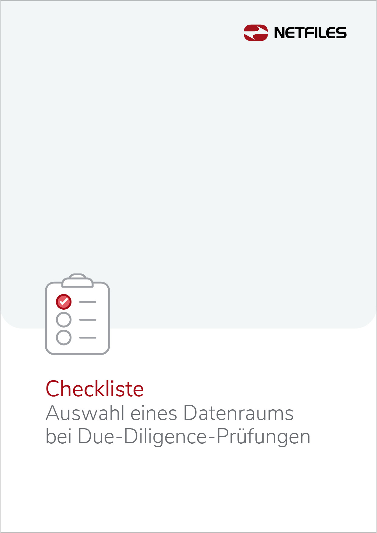 Titelblatt: Checkliste zur Auswahl eines Datenraums für Due Diligence